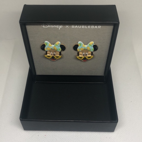 NEW Disney X Baublebar Disney Gold Minnie Mouse Summer Beach Bow Earrings - Picture 12 of 12